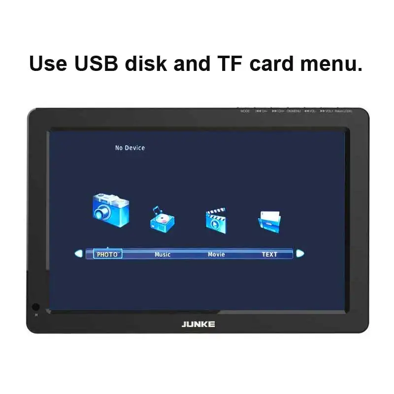  JUNKE Portable TV 12 Inch Digital And Analog Led Televisions Support TF Card USB Audio Car Televisi