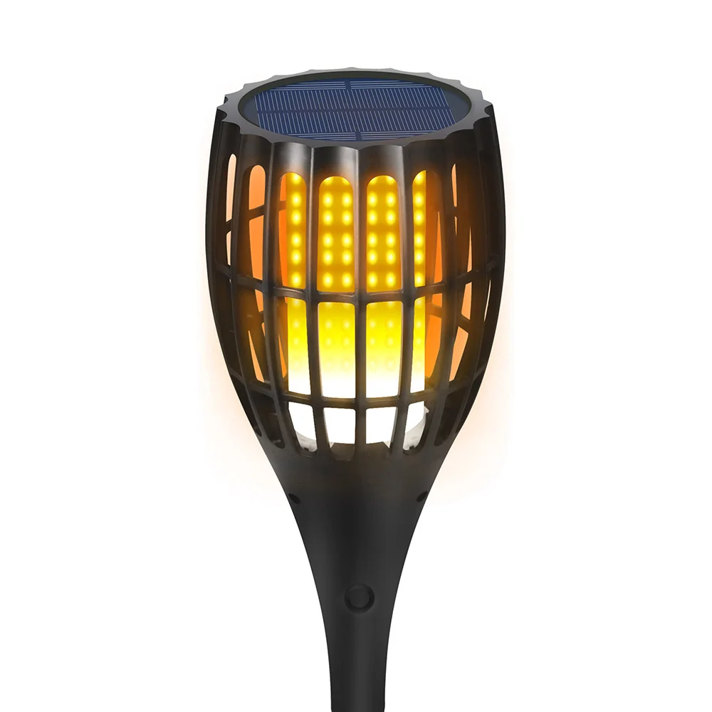 Solar Powered Flame Lights Square Backyard Household Accessory Lighting Fixture Lawn Light Bright 30LM