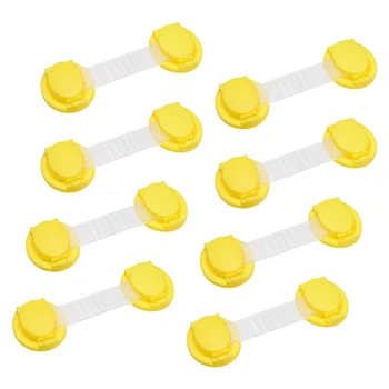 

uxcell 8pcs Child Safety Cabinet Locks 3.5cm Dia Proof Adhesive Lock for Drawers, Cabinets, Ovens, Doors 10cm Length Yellow