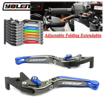 

LOGO CB650F Motorcycle Accessories Folding Extendable Brake Clutch Levers For HONDA CBR650F CBR 650F CB650F CB 650F 2014-2017
