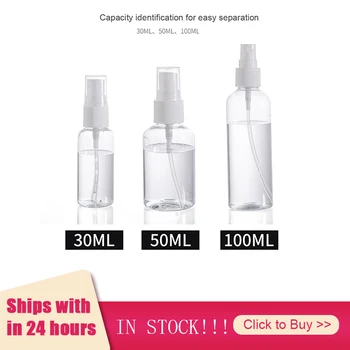 

1PCS Travel Transparent Empty Spray Bottles 30ml/50ml/100ml Plastic Mini Refillable Container Empty Cosmetic Containers