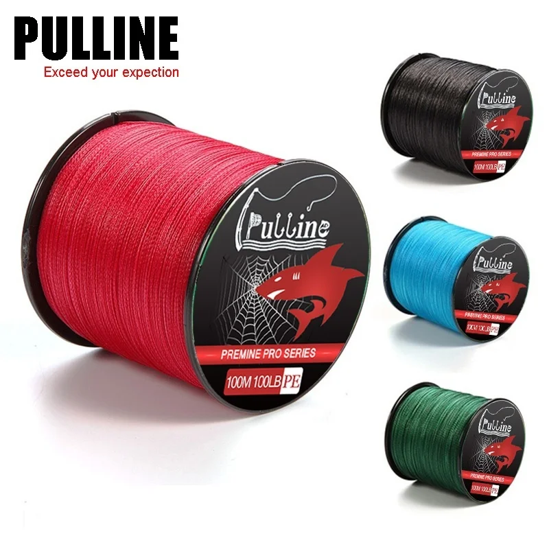 

PULLINE 4 Strands 100M PE Multicolor Braided Fishing Line Line Random Colors Multifilament Sea Lake Fishing Tackle Pesca