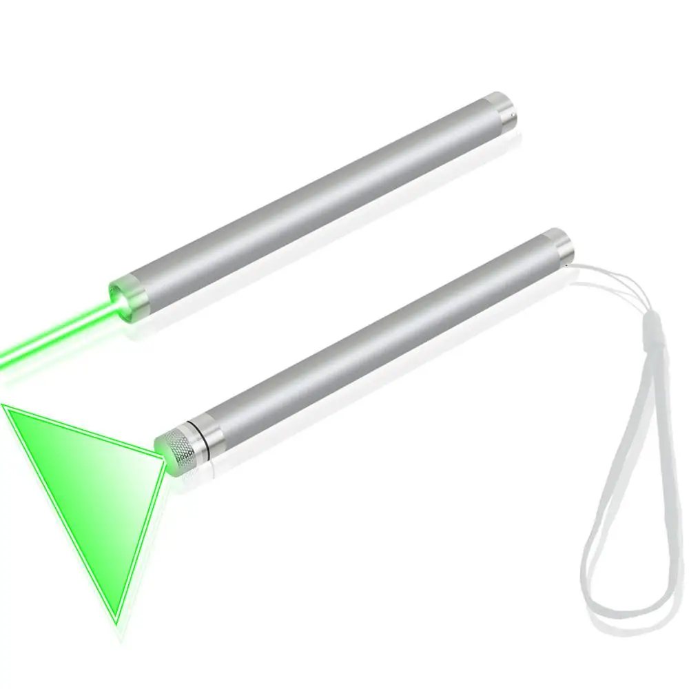 CWLASER 2-in-1 532nm Line Beam Green Laser Pointer Pen with Hand-Free Tail Switch and Lanyard (Silver) | Освещение