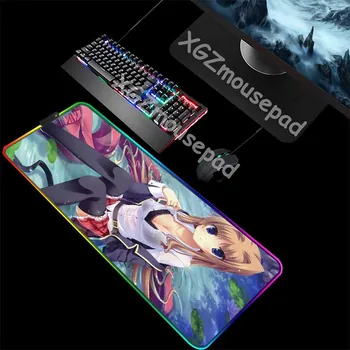 

XGZ Large RGB Mouse Pad Black Lock Edge Anime Sexy Lace Bra Cute Girl Scarf Custom Computer Desk Mat Speed Rubber Non-slip Xxl
