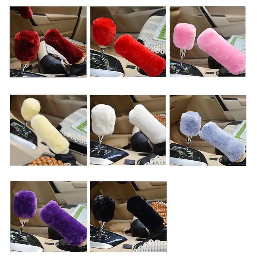 2Pcs Car Hand Brake Cover Gear Head Cover