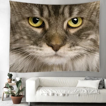 

Cat face tapestry Mandala Tapestry Hippie Macrame Tapestry Wall Hanging Boho Decor Witchcraft Tapestry