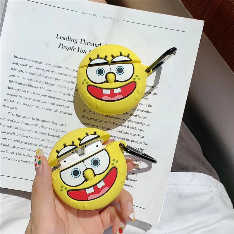 

Round Protective Case for Airpods 2 Cute Accessories Bluetooth Earphone Case for Airpods Silicone with Keychain Luxury