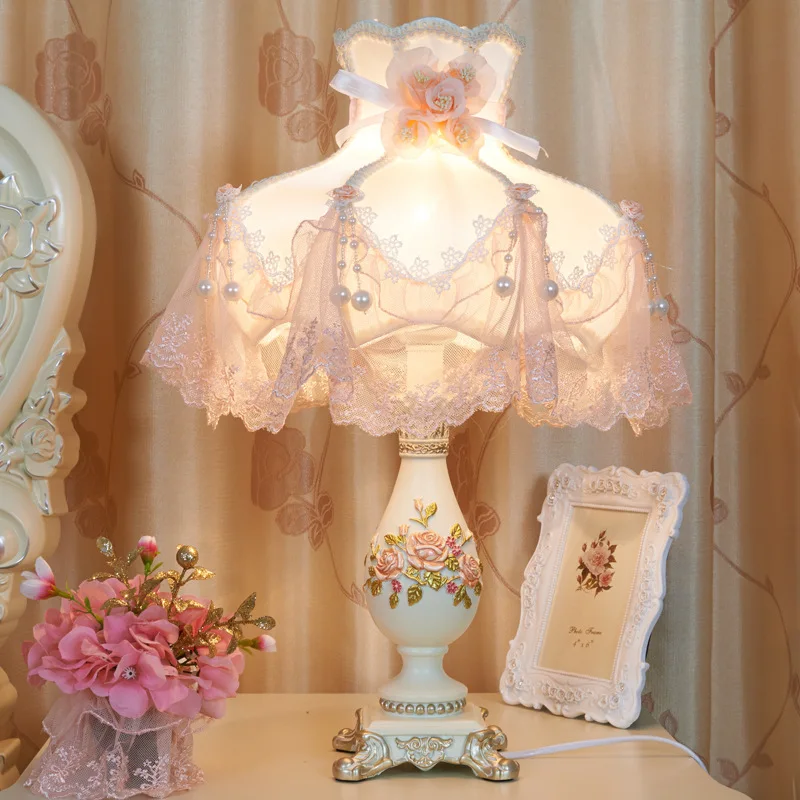 lamp bedside LED light luxurious Europe craft light series bedroom art home decor lampshade table lamps for bedroom home deco r