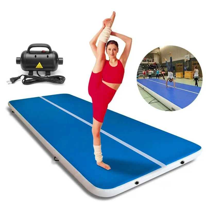 

Free Shipping Air Floor 6x2x0.2m Blue Gymnastics Inflatable Air Track Tumbling Mat Gym AirTrack for adult