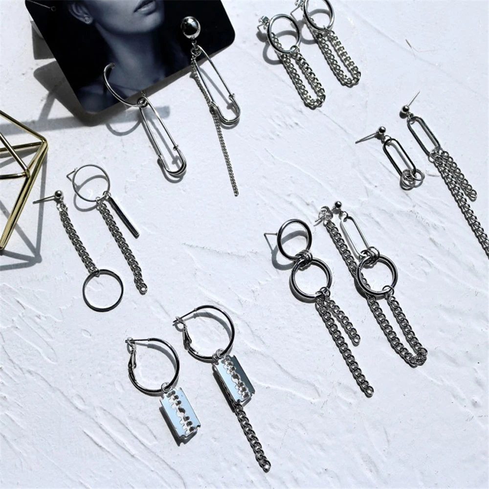 2020 корейские модные ювелирные изделия геометрические длинные серьги-гвоздики с