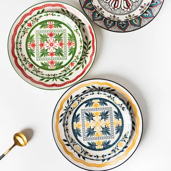 

Hand Painted Creative Sushi Plate Round Simple Japanese Western Steak Plate Nordic Ceramics Plate Tableware Restaurant DA60PZ