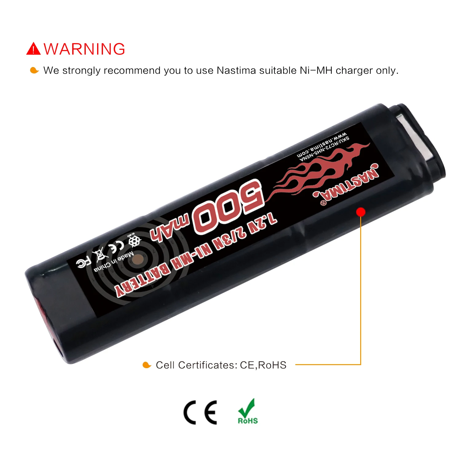 Bateria de Ni-mh Airsoft para o Brinquedo das Armas 7.2v 500mah 3n 6s Cm030 Cm121 Cm122 Gf13 Marui 18c p8 M93r Aep Aeg Partes a - Image 2
