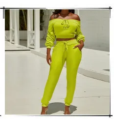 Autumn Women Zipper Up Long Sleeve Hooded Top Pencil Pants Suit Two Piece Set Casual Sporting Tracksuit Neon Green Outfits