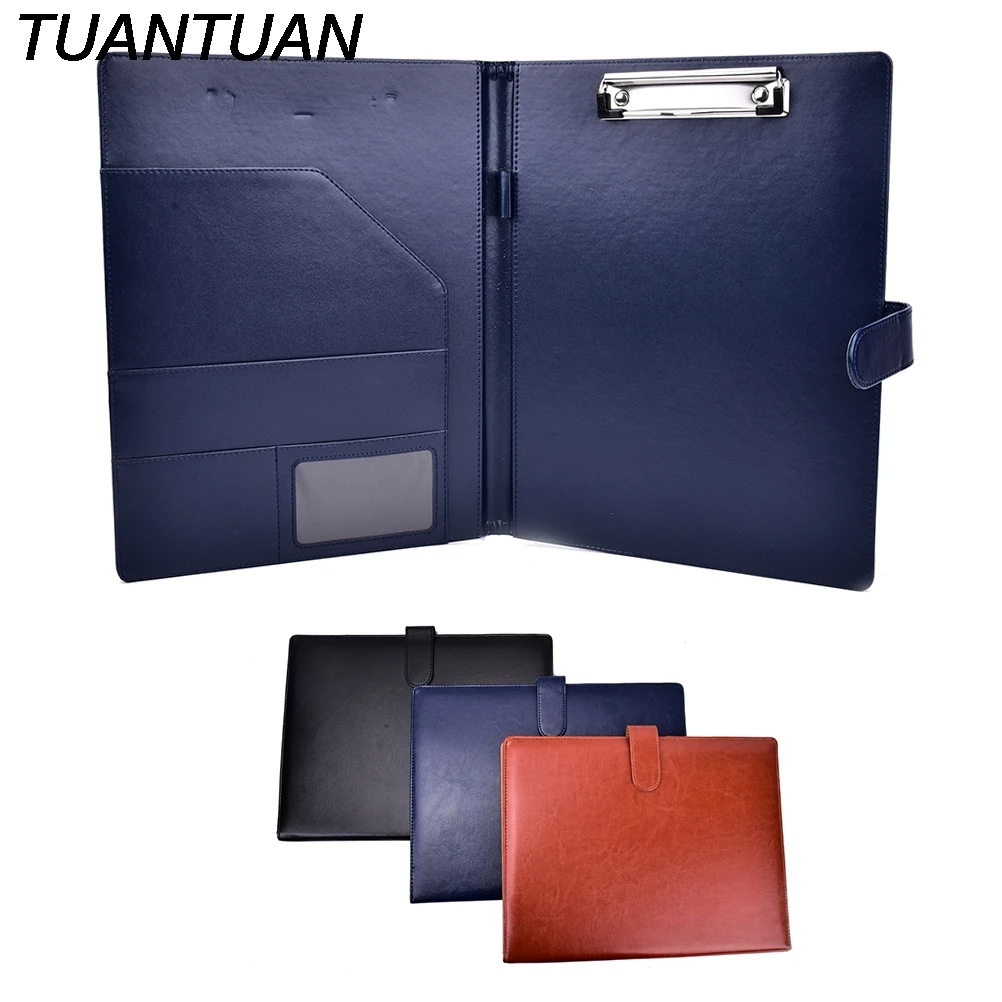 Stationery Bag A4 Document Bag File Folder Clip Board Business Office Financial Waterproof PU Document Filing Bag