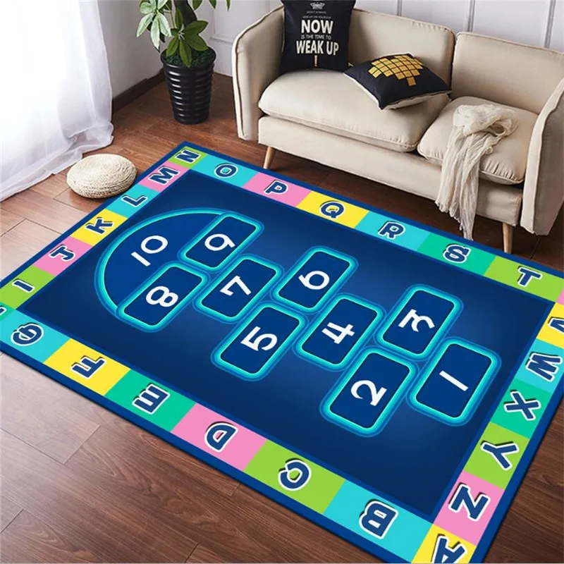 Funny Number Game Shaggy Anti-Skid Floor play Mats 3D Carpet Non-slip rug Dining Living Room Soft Kids Bedroom Mat Carpet sofa coffee table blanket for living room nordic pastoral simple carpet and rugs home decor non slip kids play mat floor mats