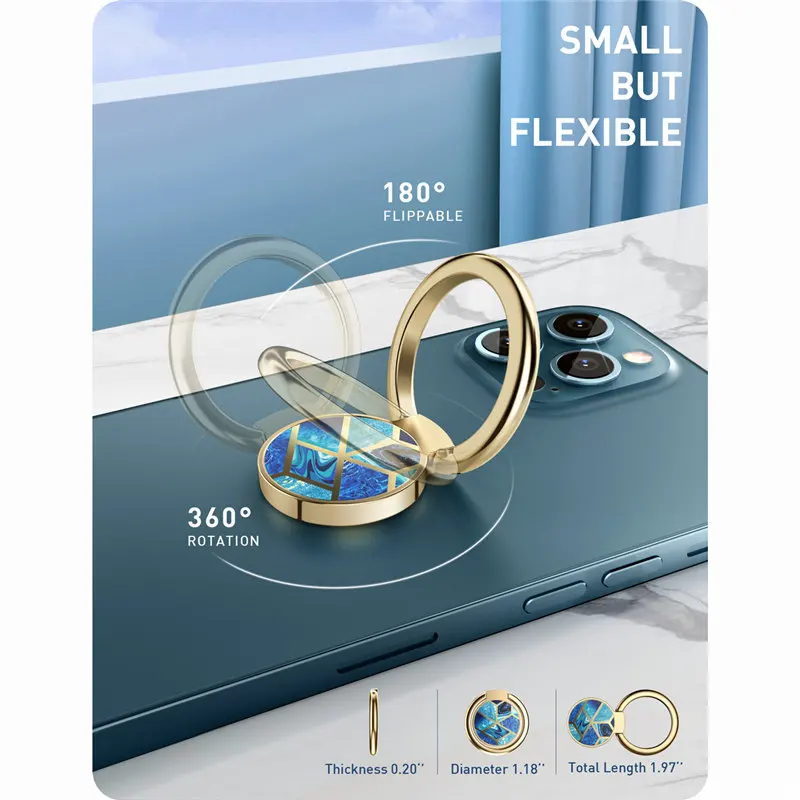 Cell Phone Finger Ring Holder I-BLASON Universal Kick Stand360 Degree Rotation 180 Degree Flip Magnetic Car Mountabl