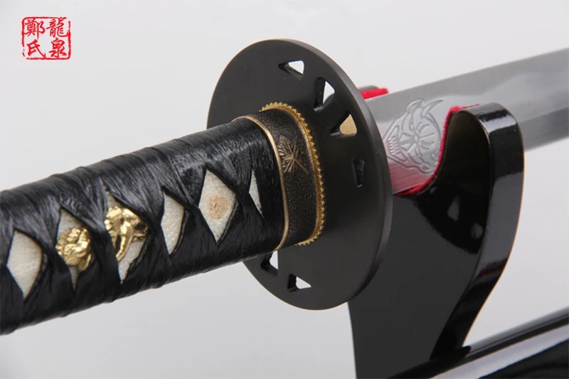 Katana Sword for Kill Bill Japanese Samurai Swords 1045 Carbon steel Real Blade Black sheath Pattern Decorative