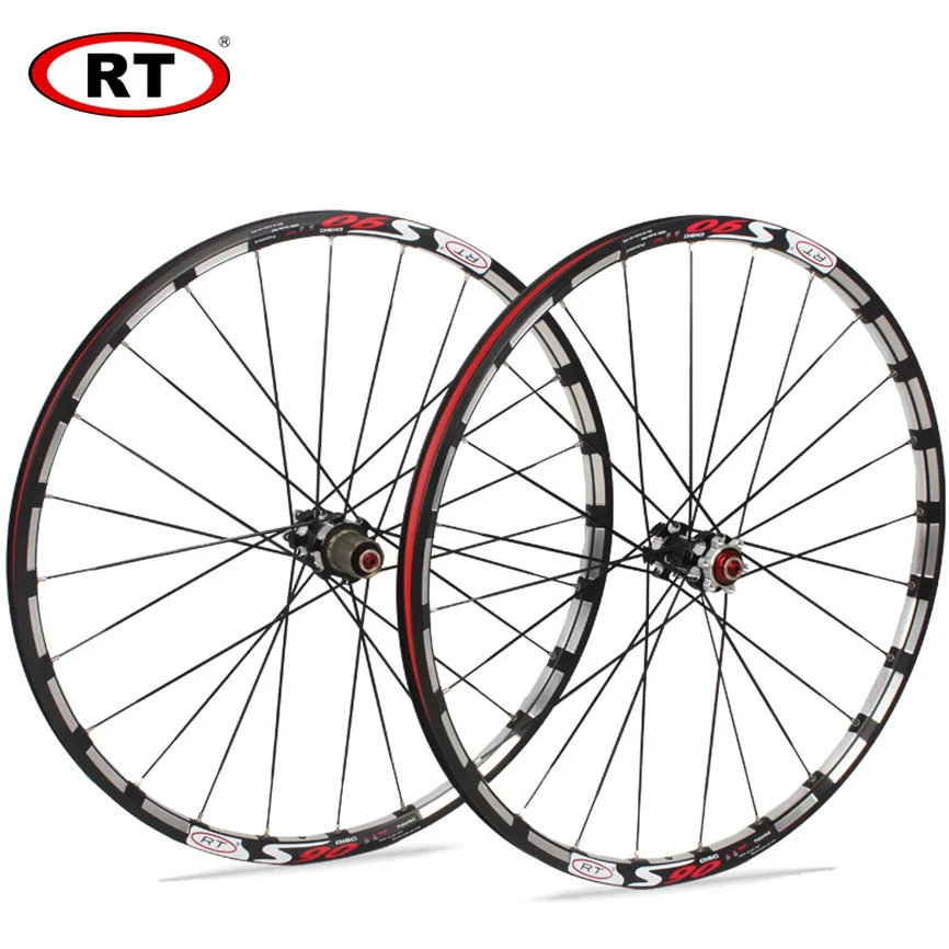 RT S90 Mountain Bike Wheelset MTB Bicycle 26 27.5inch Milling Trilateral Sealed Bearing Wheels 24H Rim Front 12*100 Rear 15*135 | Спорт и