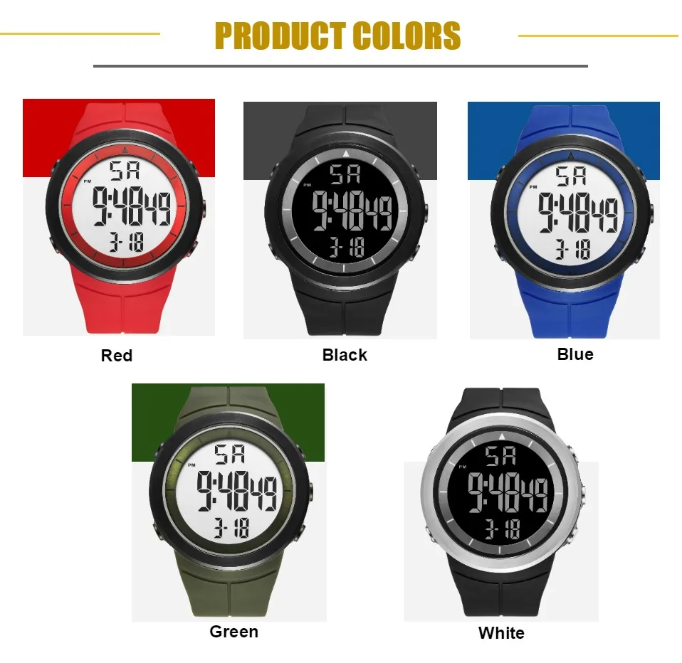 Новинка OHSEN брендовые модные ЖК Цифровые мужские наручные часы 50 м водонепроницаемые спортивные черные военные мужские часы relogio masculino