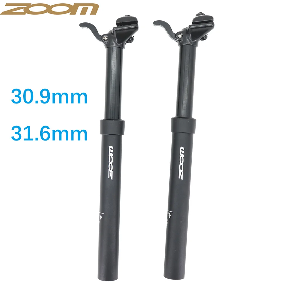 Zoom Dropper Seatpost Manual Control Lever Height Adjustable Seat Post Hydraulic Bicycle 100mm