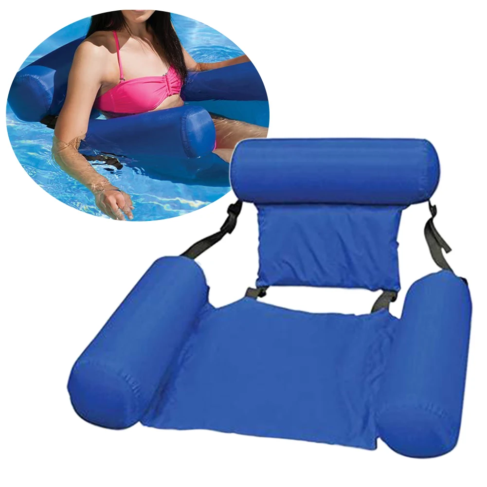 

Swimming Pool Float Chair Summer Inflatable Foldable Floating Row Beach Swimming Pool Water Hammock Chair