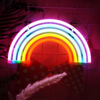 

Night Lights Rainbow Neon Sign Light Rainbow Wall Light Battery or USB Operation LED Lights for Home Wall Decoration
