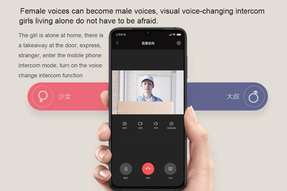 Xiaomi Mijia AI распознавание лица 720P ИК ночного видения Видео набор дверных звонков Обнаружение движения SMS Push домофон бесплатно облако Storag