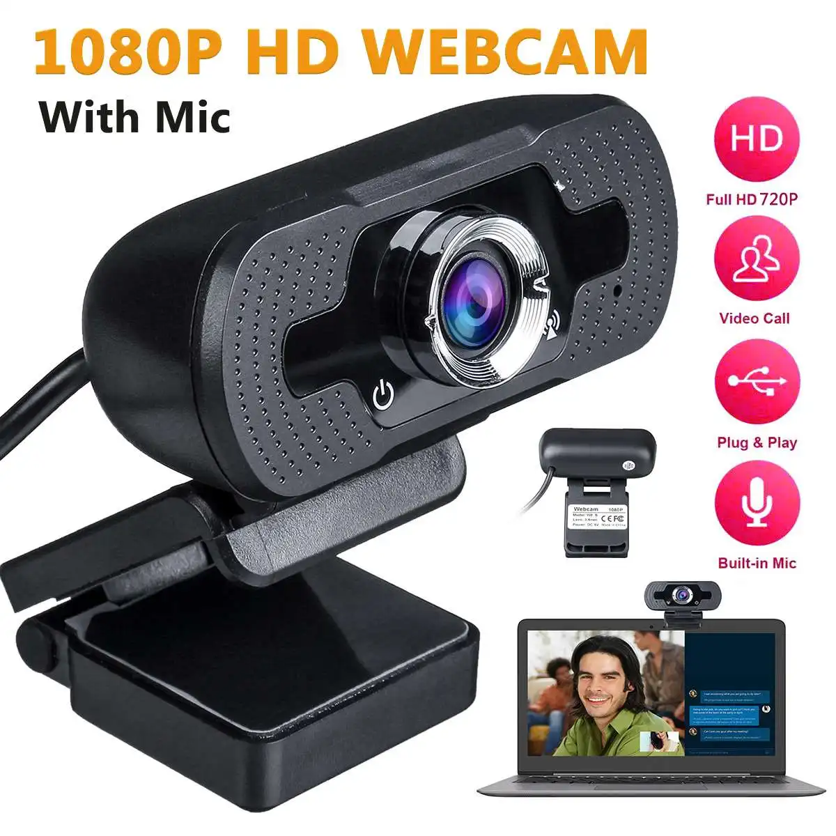 udstilling Natur Empirisk 480P 720P 1080P Webcam Full HD Web Camera For Computer Video Meeting Class  web cam With Microphone 180 Degree Adjust USB Webcam