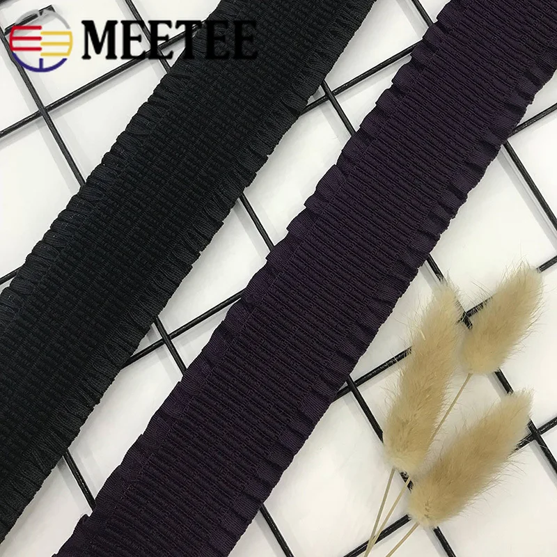Meetee 5/10Meters 50/60/75mm Lace Stretch Polyester Elastic Band Corset