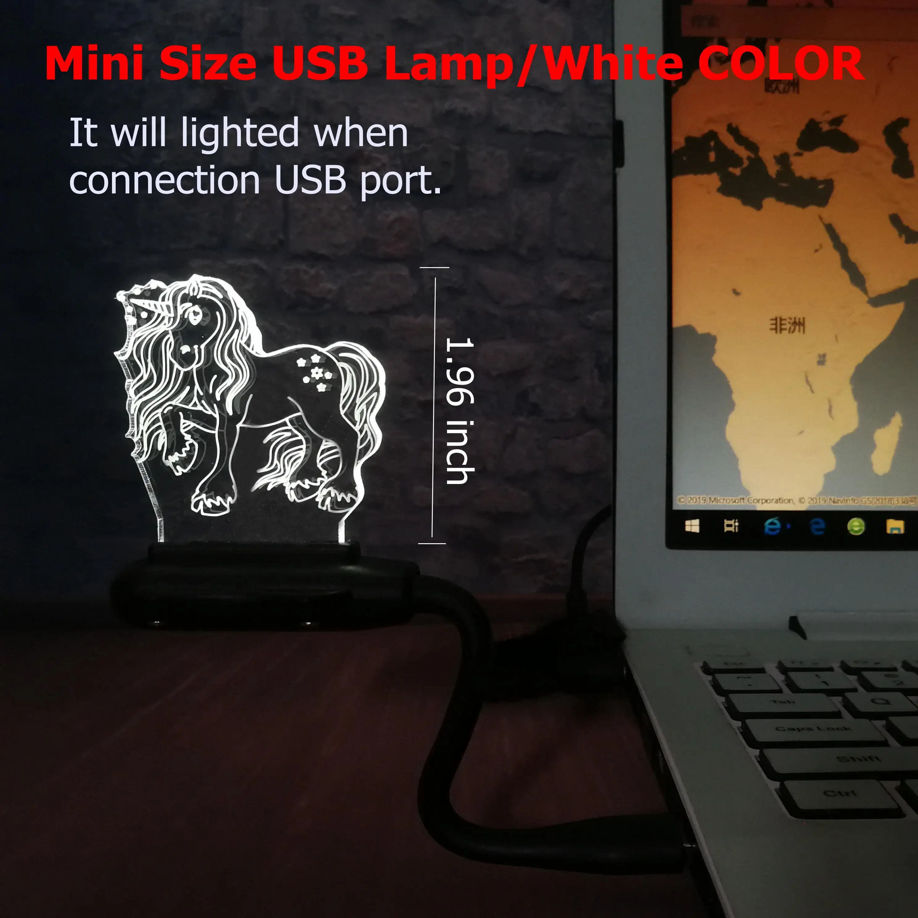 MINI USB Lamp Новинка, Kawaii, единорог, звезда, 3D светодиодный светильник, 7 цветов, сменный, домашний, Ночной светильник, многоцветный, RGB, лампа для комнаты, декоративный, детский подарок, детские игрушки - Испускаемый цвет: MINI USB Lamp