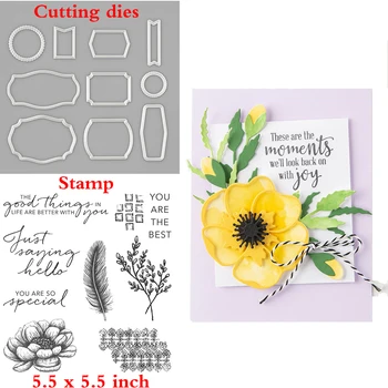 

Tasteful Touches Clear Stamps with Metal Cutting Dies For Diy Scrapbooking Embossing Transparent Seal Handmade Paper Cards
