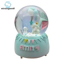 Strongwell Amusement Park Balloon Elephant Snow Globe Crystal Ball Christmas Music Box Christmas Decoration Home Birthday Gift