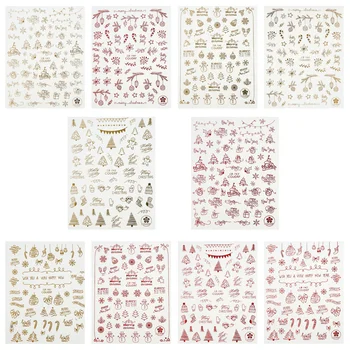 

10 Sheets Christmas Self-adhesive Nail Art Decal Nail Sticker for Woman Lady Female