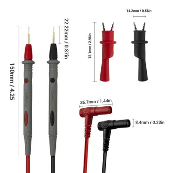 Universal Needle Tip Probe Test Leads Pin Digital Multimeter Multi Meter Tester Lead Wire Pen With Alligator Clip Set 1000V 20A