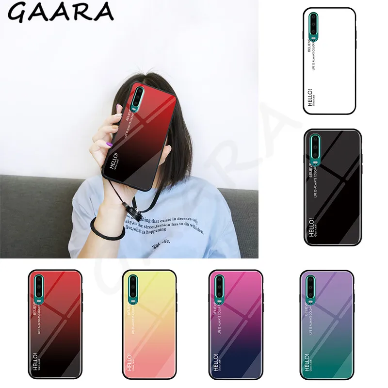 

Luxury Mirror Gradient Cover Y5 Y6 Y7 Y9 Pro 2018 2019 Tempered Glass Case on for Huawei Honor 8 9 10 20 Lite Pro 8S Play fundas