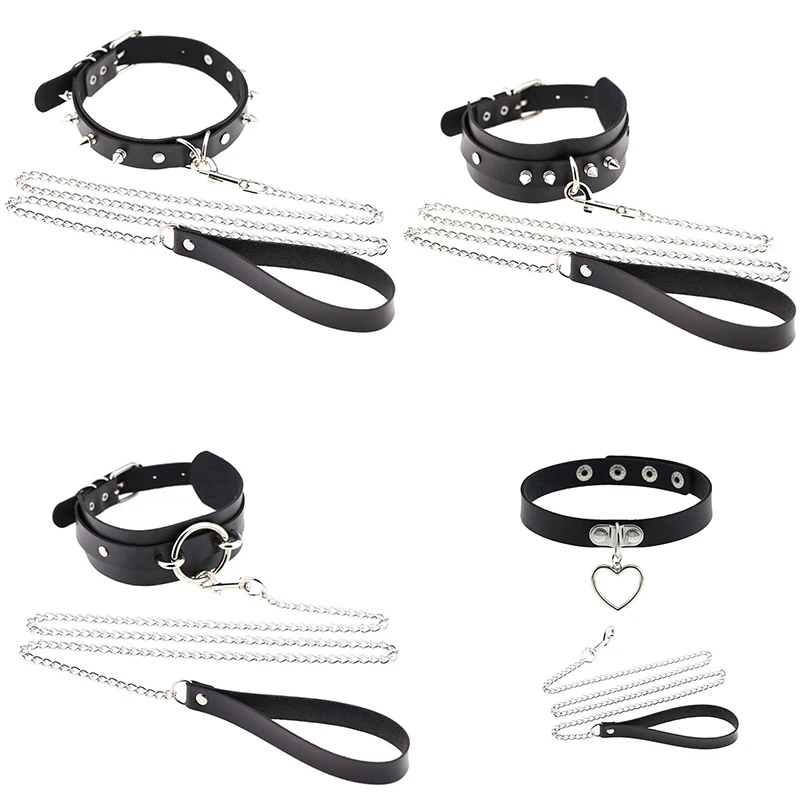 

Sexy punk Choker traction rope Collar pu leather choker Bondage cosplay Goth jewelry women gothic necklace Harajuku accessories