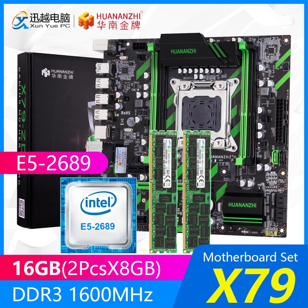 Комплект материнской платы HUANANZHI X79 X79 ZD3 REV2.0 M.2 MATX с процессором Intel Xeon E5 2689 2,6 ГГц 2*8 Гб (16 Гб) DDR3 1600 МГц ECC/REG ram|Материнские платы|   | АлиЭкспресс