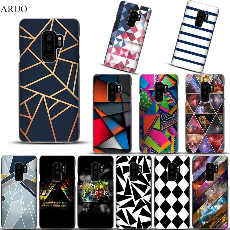 

Phone case for Samsung Galaxy S105G S10lite S9 S10 S8 plus abstract black pink space triangle clear Hard cases for S7edge S6 S5