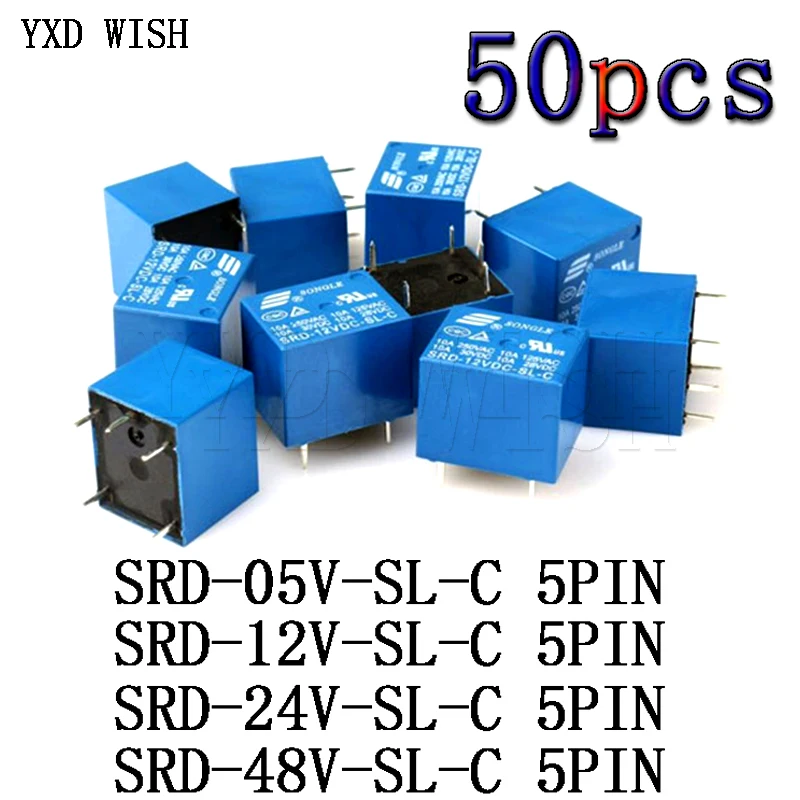 SRD-24VDC-SL-C 5V 9V 12V 24V 10A 250VAC 5PIN T73 Relés De Potência