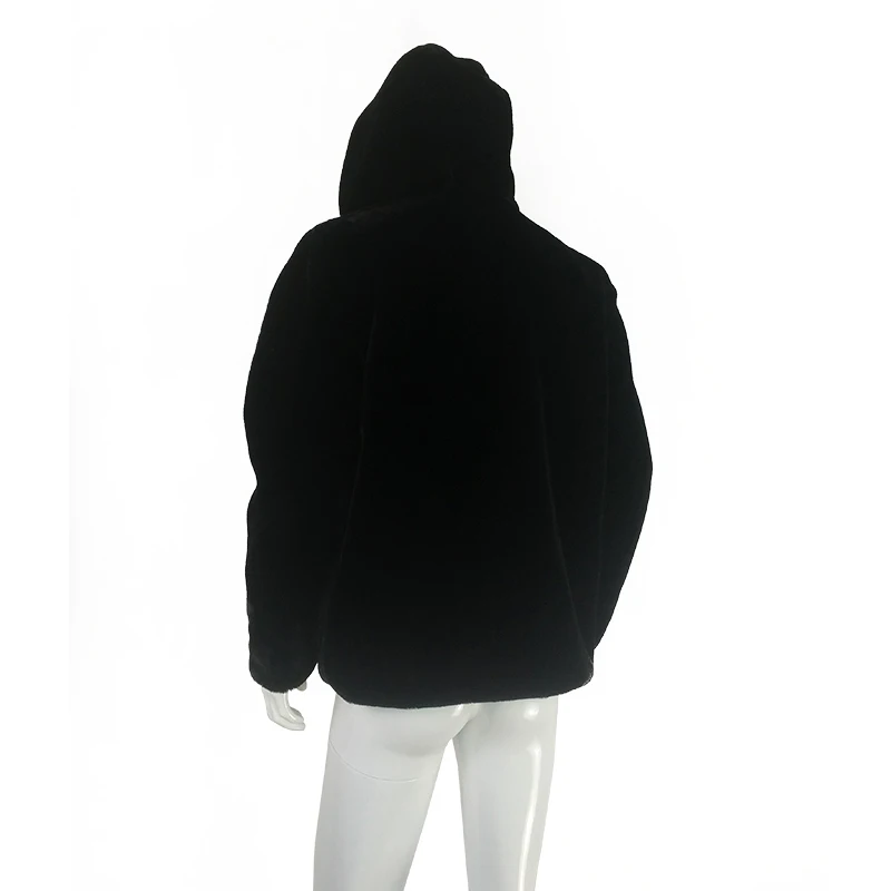 Модное зимнее пальто из искусственного меха норки с капюшоном для мужчин, черный цвет, теплая элегантная мягкая удобная норковая Меховая куртка с капюшоном, мужская верхняя одежда, пальто