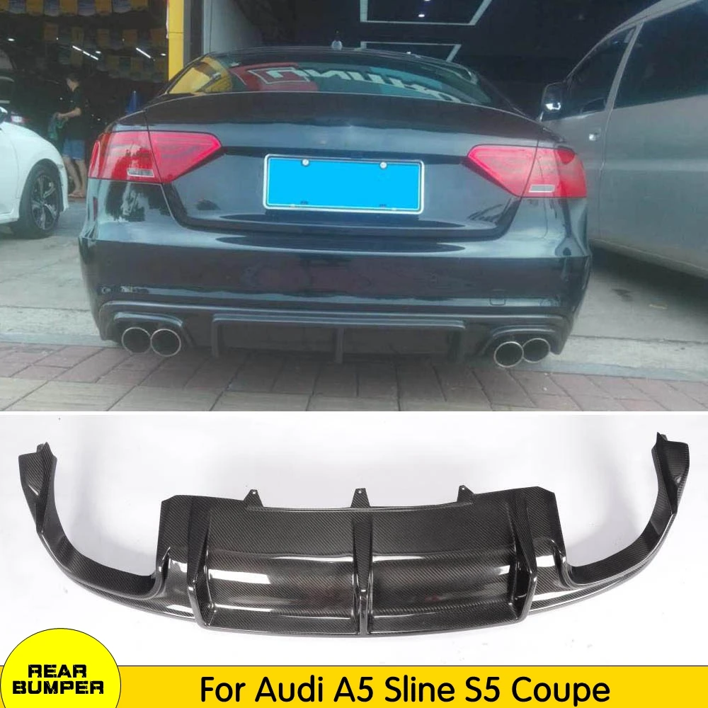 

Rear Diffuser Lip for Audi A5 Sline S5 Convertible Coupe 2012-2016 Non A5 Standard Carbon Fiber Racing Bumper Lip Spoiler Guard