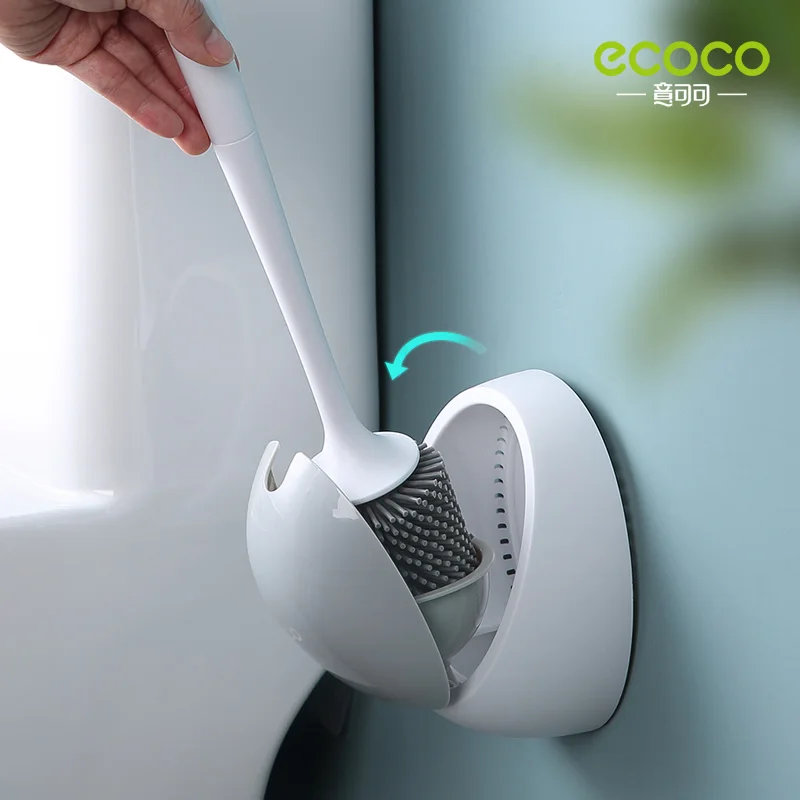 ECOCO-Cabeça De Escova De Silicone De Parede para WC, Ferramentas De Limpeza De Drenagem Rápida, WC Doméstico, Acessórios Do Banheiro