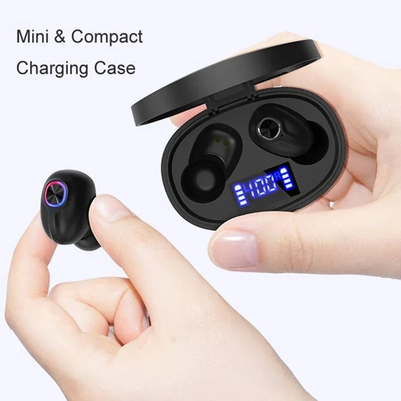 Wireless Bluetooth V5 0 Earbuds w LED display Charging Case for Xiaomi iPhone Samsung Sony etc Android Phones Handsfree Earphone