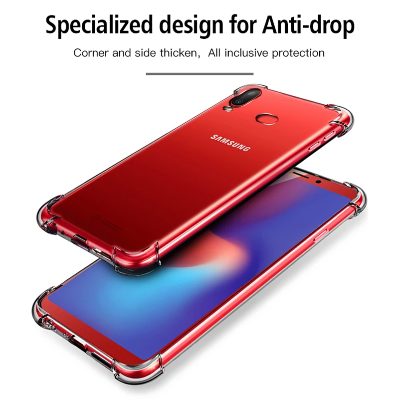 Прозрачный противоударный чехол для телефона Samsung Galaxy S10 plus S9 A8 S7 S8 A30 A40 из ТПУ с