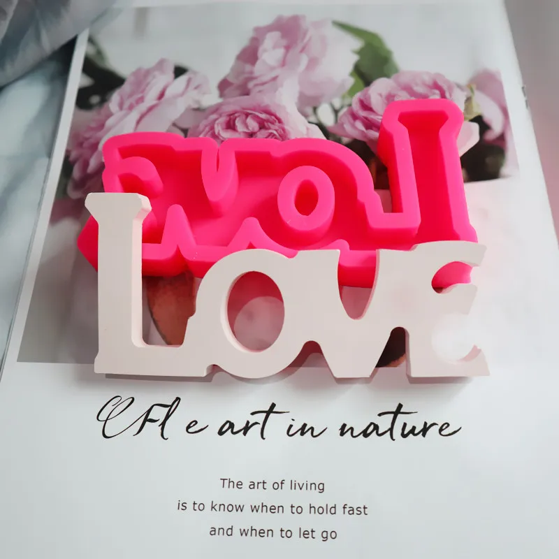 Любовь Силиконовые формы ручной работы Торт Плесень Форма в виде букв в форме сердца Мусс плесень тиснение плесень