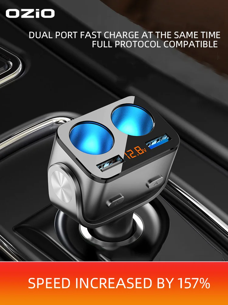 

12V Car Charger USB 6.5A Cigarette Lighter Socket Splitter Fast Charge for Mobile Phone Ipad Dual USB Cigarett Auto Accessories
