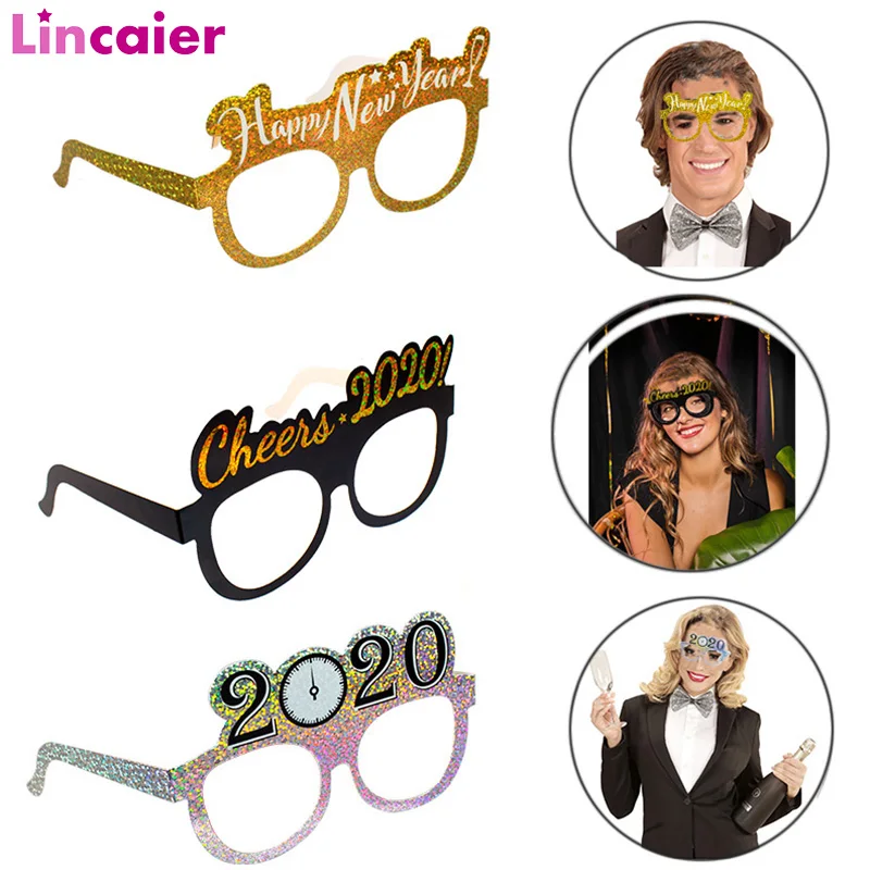 6pcs Happy New Year 2020 Glasses Christmas Party Decorations Adult Kids Party Favors Christmas Decor for Home ornaments