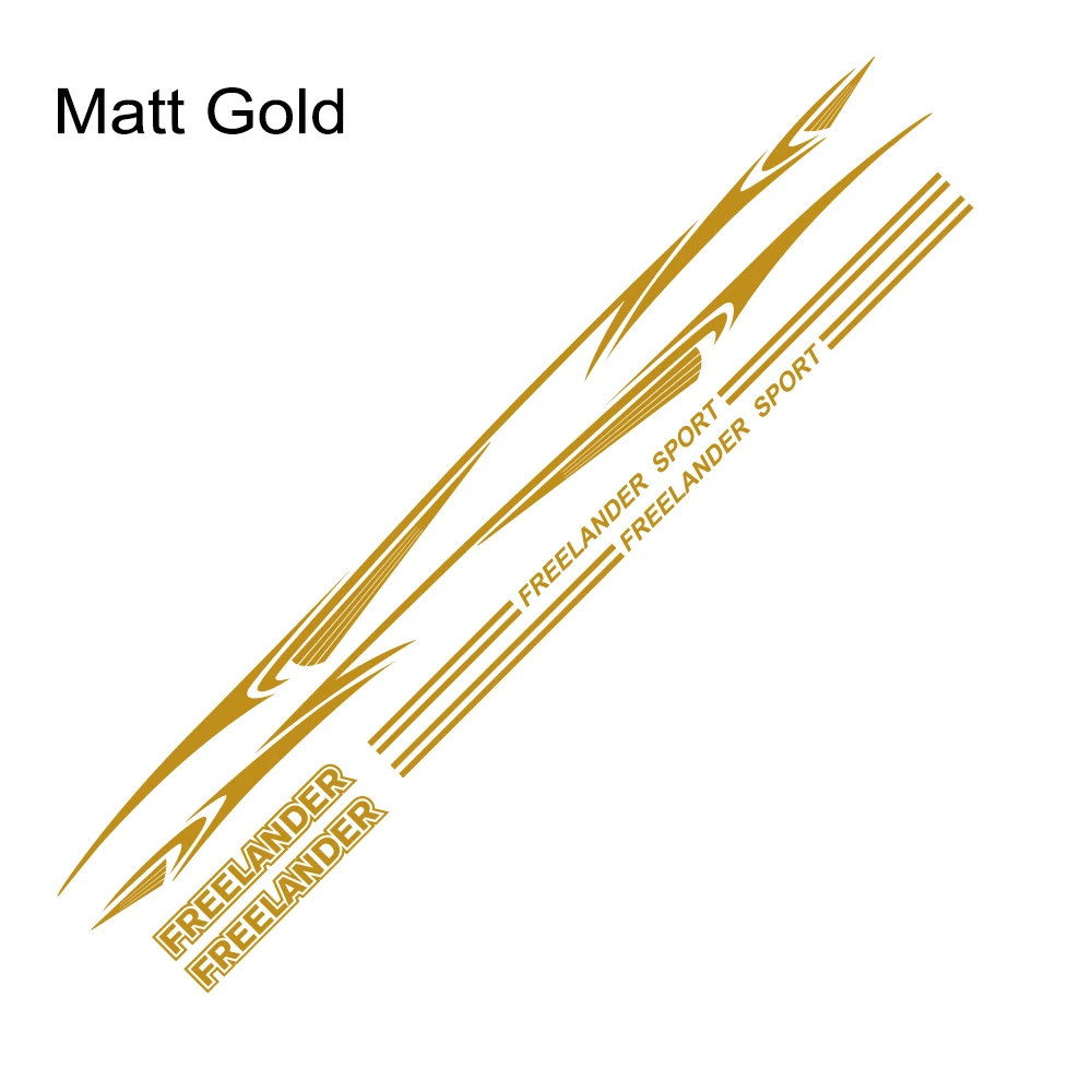 Matt Gold 1 компл. Авто дверь боковая юбка Декор спортивные наклейки автомобиля Светоотражающая виниловая отделка Водонепроницаемая наклейка для Land Rover freelander аксессуары - Название цвета: Matt Gold