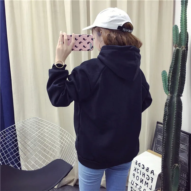 Повседневная флисовая женская толстовка с капюшоном, уличная одежда Harajuku, свободные пуловеры Harajuku с капюшоном, женское плотное пальто с капюшоном, дропшиппинг Размер