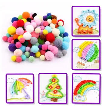 

Rainbow Pompom 400pcs/lot 20mm Plush Baby Room Decoration DIY Fur Ball Crafts Party
